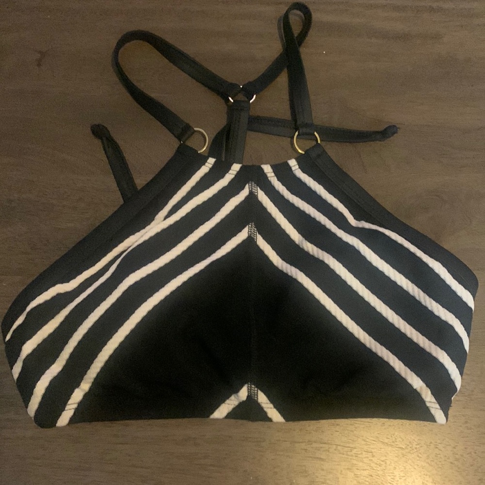 ROBIN PICCONNE Crochet High Neck Bikini Top